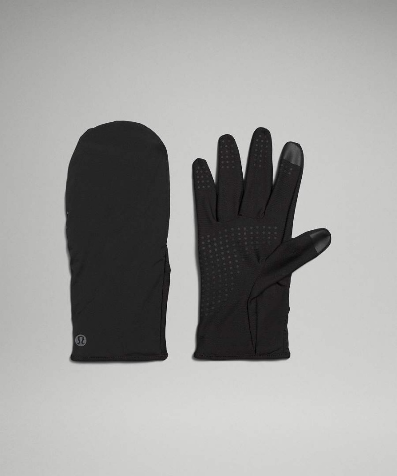 Guantes Lululemon Fast and Free Encapuchado Correr Mujer Negras Chile | 026BHIFZY