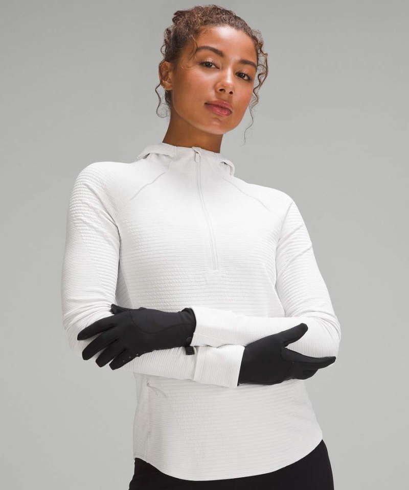 Guantes Lululemon Fast and Free Fleece Correr Mujer Negras Chile | 097YSFWUR