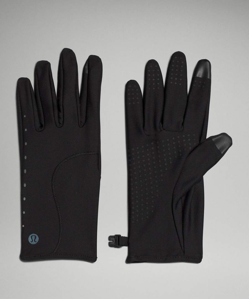 Guantes Lululemon Fast and Free Fleece Correr Mujer Negras Chile | 097YSFWUR