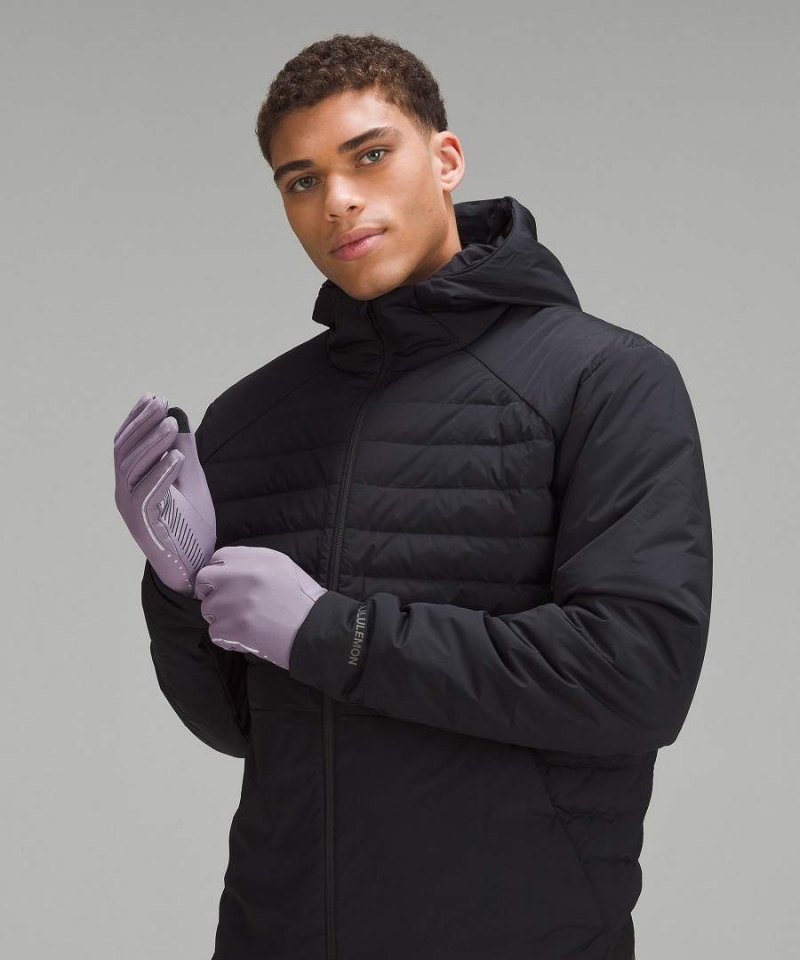 Guantes Lululemon Fast and Free Fleece Correr Hombre Moradas Gris Negras Chile | 216KLNHRB