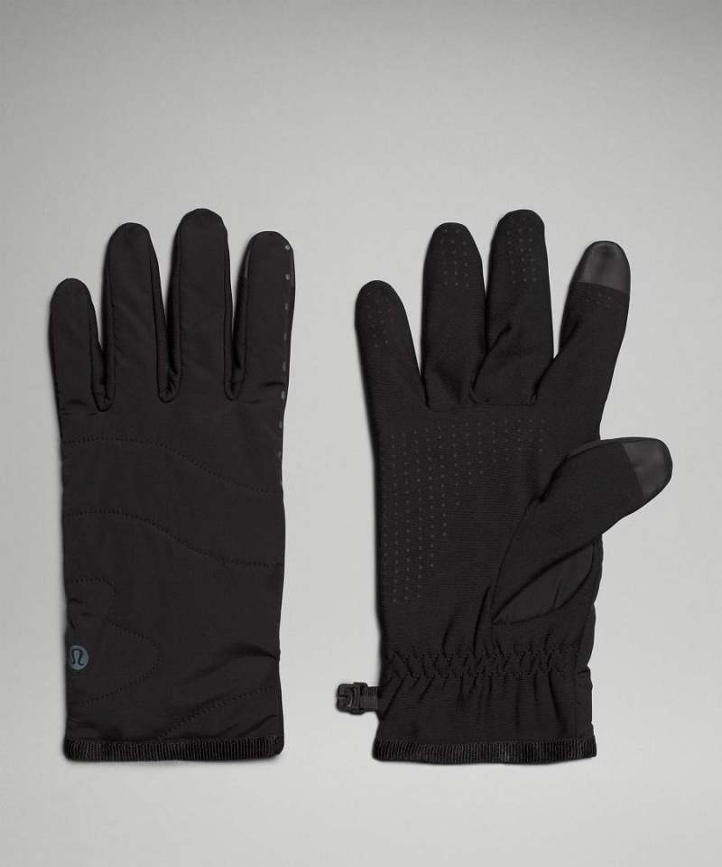 Guantes Lululemon Fast and Free Forro Correr Mujer Negras Chile | 681CBAGNO