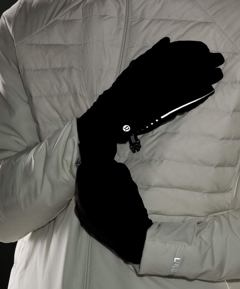 Guantes Lululemon Fast and Free Forro Correr Hombre Negras Chile | 724HFQTKJ