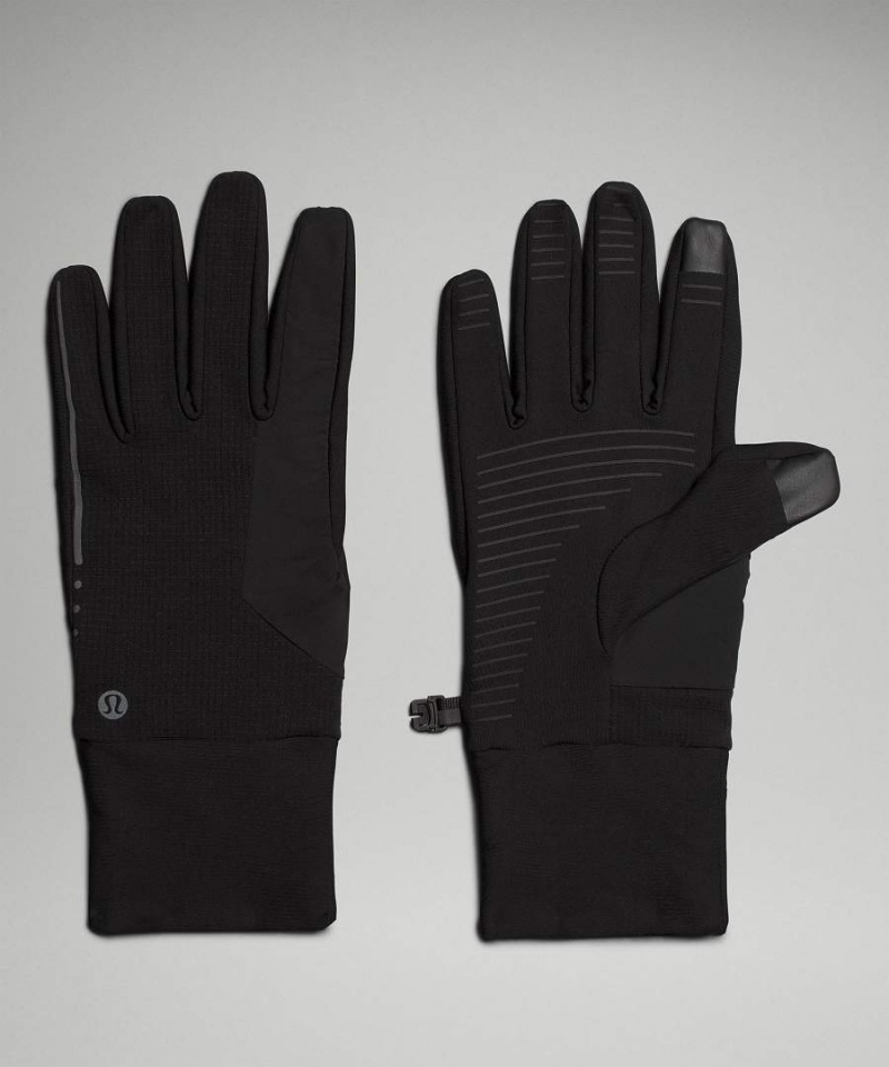 Guantes Lululemon Fast and Free Forro Correr Hombre Negras Chile | 724HFQTKJ