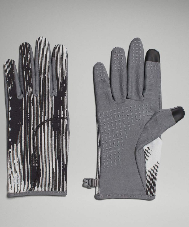 Guantes Lululemon Fast and Free Rulu Correr Mujer Negras Gris Chile | 653JOPFKD