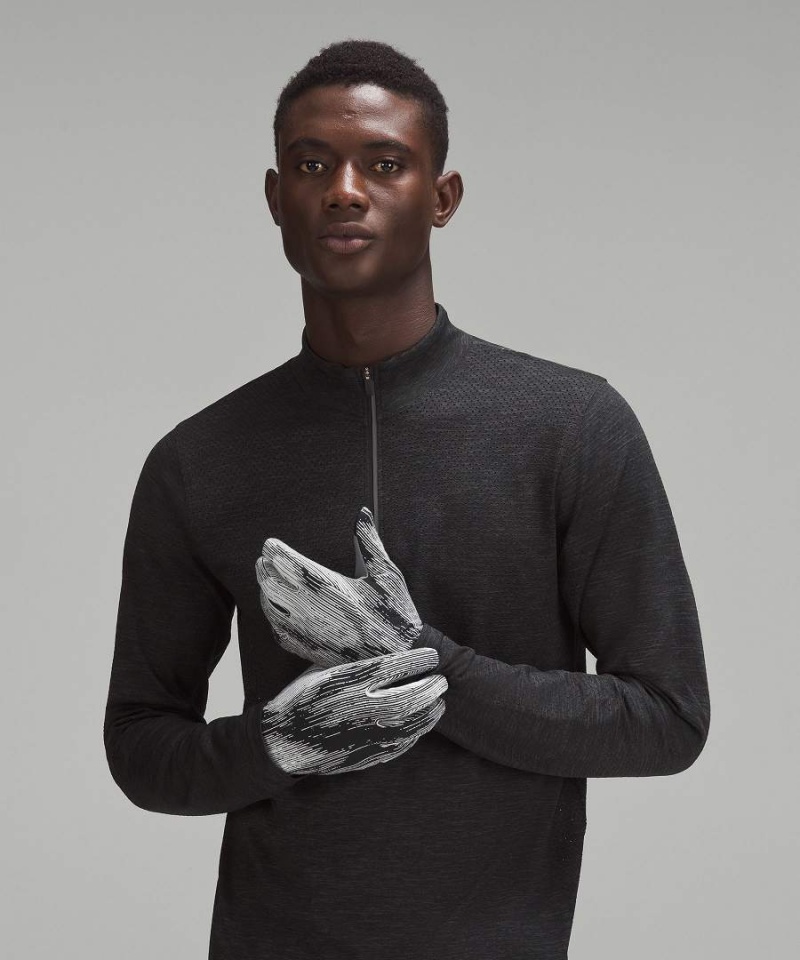 Guantes Lululemon Fast and Free Rulu Correr Hombre Negras Gris Chile | 726UVYAJN