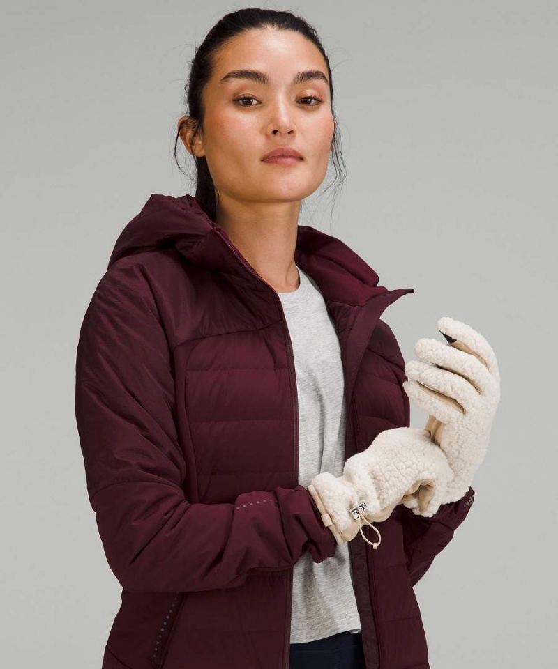 Guantes Lululemon Textured Fleece Mujer Beige Blancas Chile | 675OTGXHK