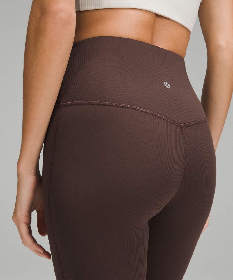 Leggins Lululemon Align™ High-Rise Acanalado Mini-Flared Extra Corta Mujer Chocolate Chile | 509RSOHAD