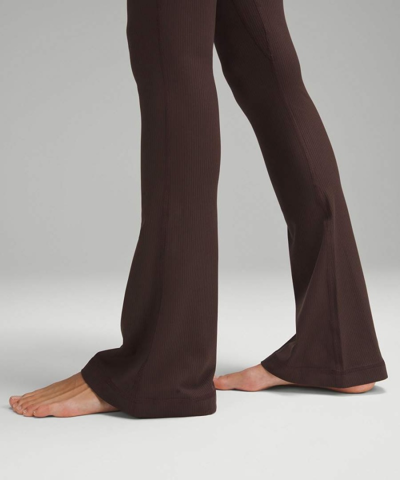 Leggins Lululemon Align™ High-Rise Acanalado Mini-Flared Extra Corta Mujer Chocolate Chile | 509RSOHAD