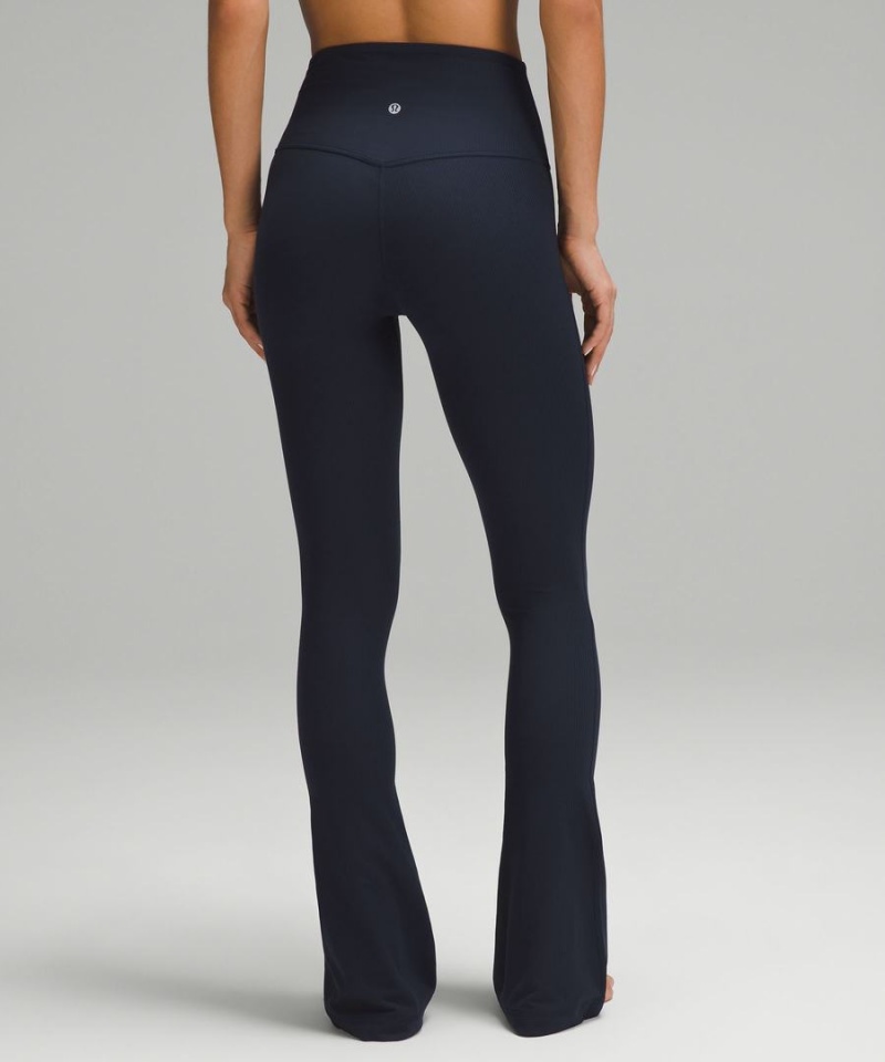 Leggins Lululemon Align™ High-Rise Acanalado Mini-Flared Extra Corta Mujer Azul Marino Chile | 215WDUNSV