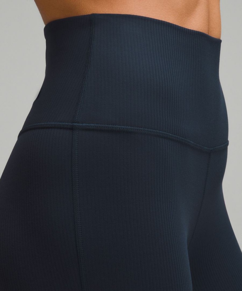 Leggins Lululemon Align™ High-Rise Acanalado Mini-Flared Extra Corta Mujer Azul Marino Chile | 215WDUNSV