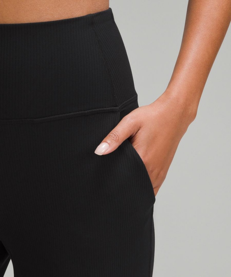 Leggins Lululemon Align™ High-Rise Acanalado Anchos-Leg Altas Mujer Negras Chile | 047BVAZRS