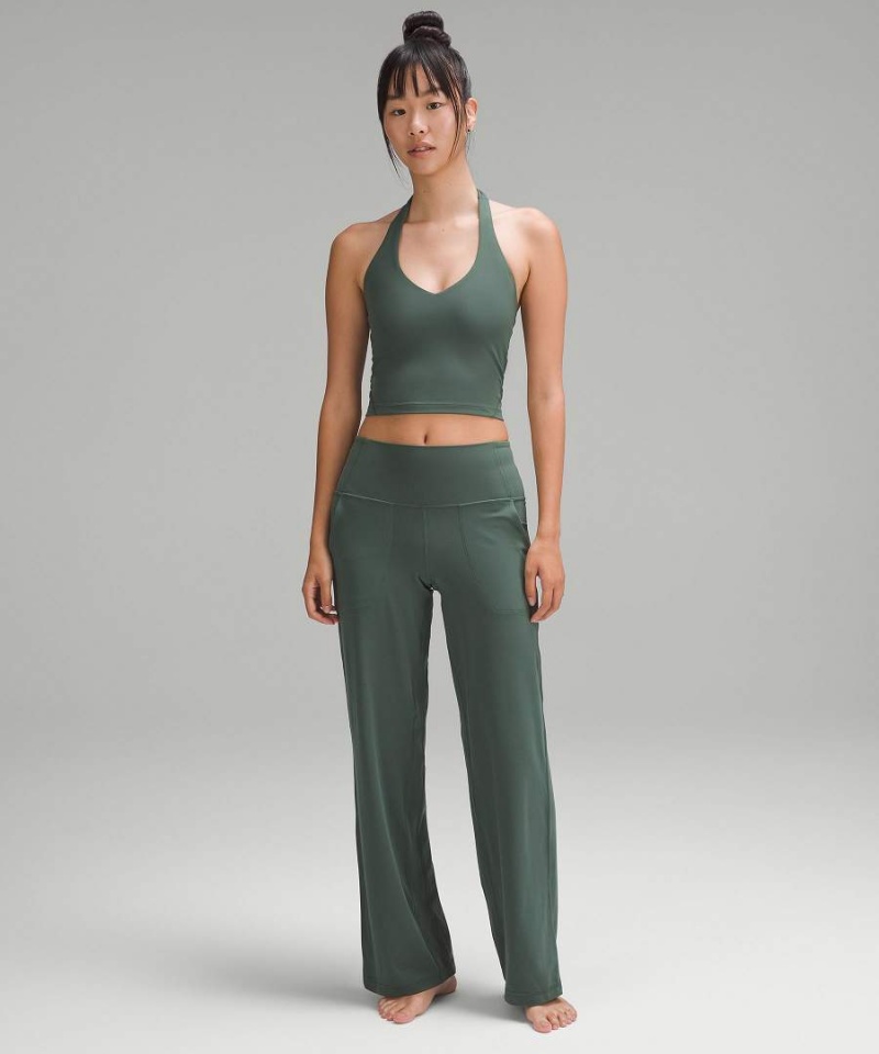 Leggins Lululemon Align™ High-Rise Anchos-Leg Corta Mujer Verde Oscuro Chile | 920AHLUWI
