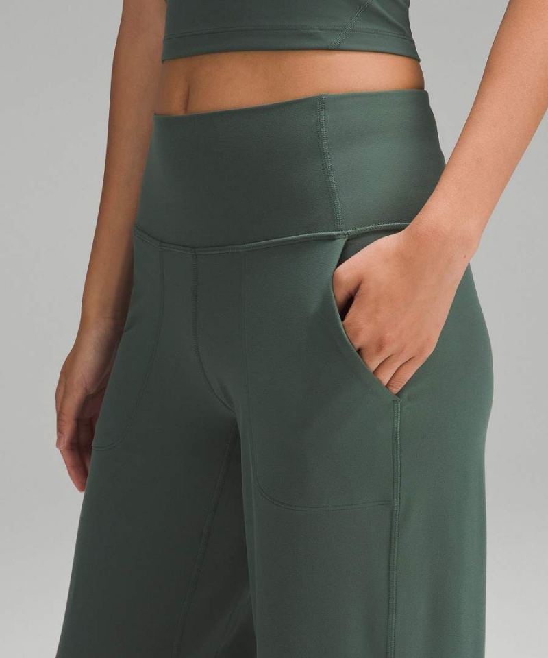 Leggins Lululemon Align™ High-Rise Anchos-Leg Corta Mujer Verde Oscuro Chile | 920AHLUWI