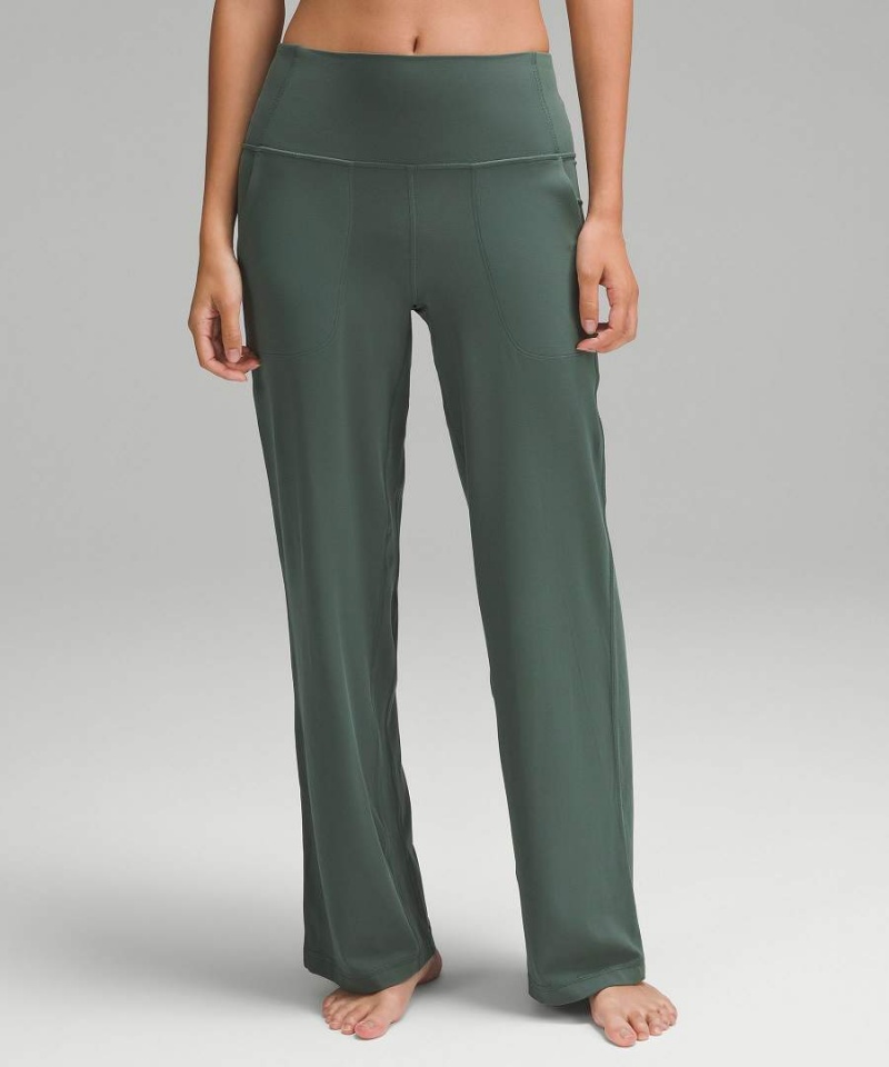 Leggins Lululemon Align™ High-Rise Anchos-Leg Corta Mujer Verde Oscuro Chile | 920AHLUWI