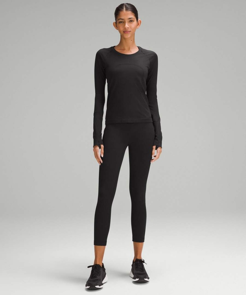 Leggins Lululemon All the Right Places High-Rise Drawcord Cintura Crop 23” Mujer Negras Chile | 453ADVTFW