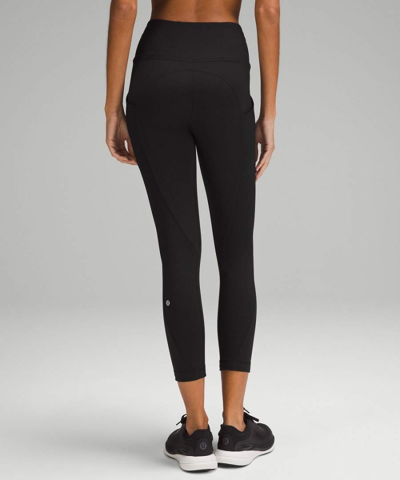 Leggins Lululemon All the Right Places High-Rise Drawcord Cintura Crop 23” Mujer Negras Chile | 453ADVTFW