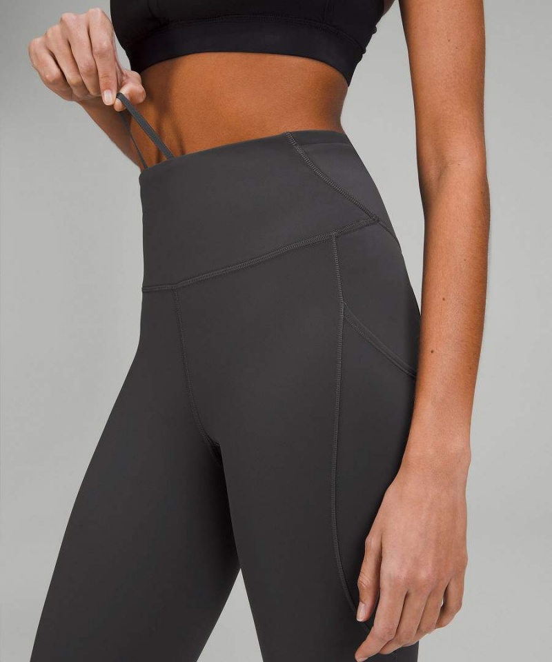 Leggins Lululemon Fast and Free High-Rise 25” Pockets Updated Mujer Gris Oscuro Chile | 341HFPZUQ