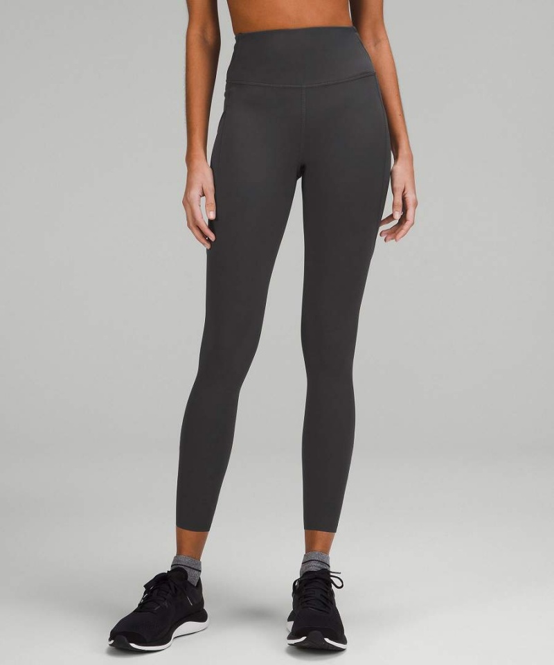 Leggins Lululemon Fast and Free High-Rise 25” Pockets Updated Mujer Gris Oscuro Chile | 341HFPZUQ