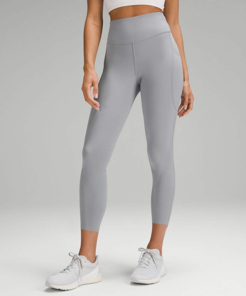 Leggins Lululemon Fast and Free High-Rise 25” Pockets Updated Mujer Gris Chile | 932XAPGMY