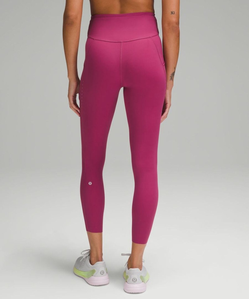 Leggins Lululemon Fast and Free High-Rise 25” Pockets Updated Mujer Moradas Chile | 576RJEOCM