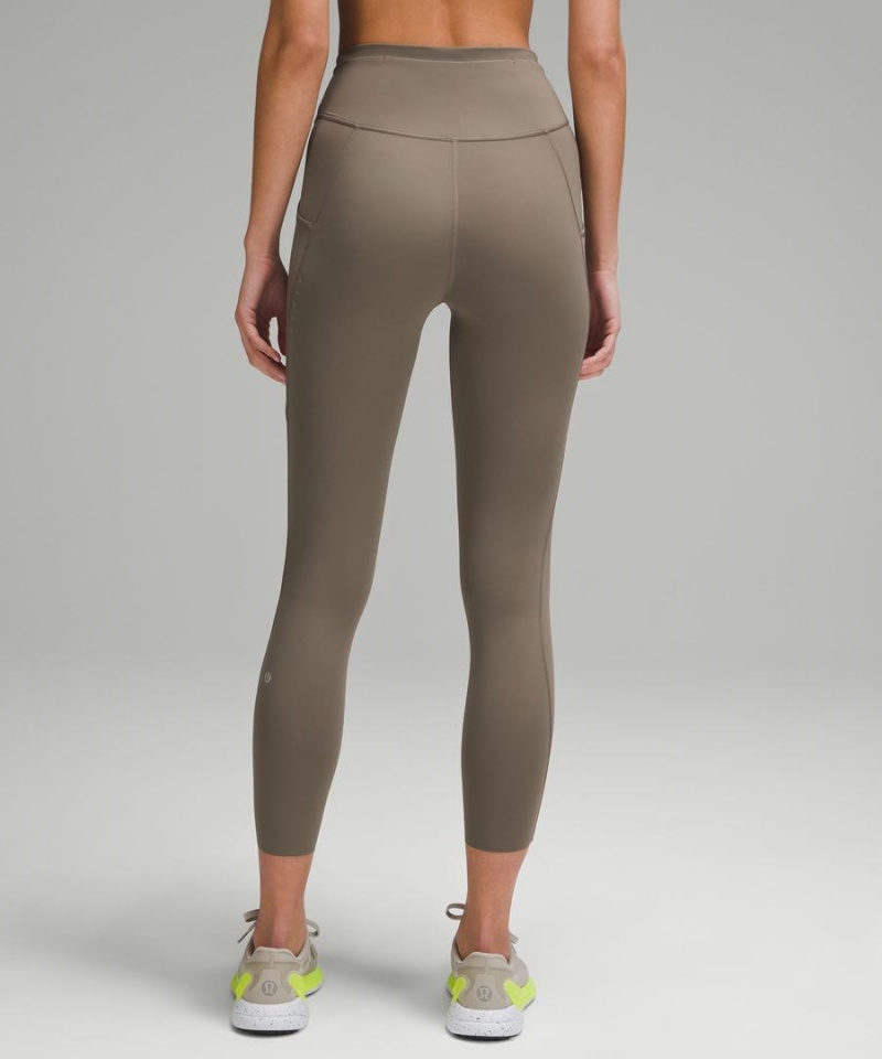 Leggins Lululemon Fast and Free High-Rise 25” Pockets Updated Mujer Gris Chile | 465HBTIYX