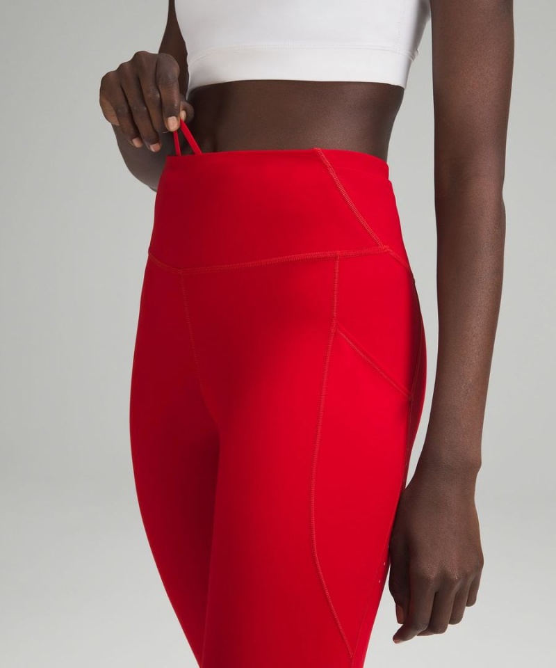 Leggins Lululemon Fast and Free High-Rise 25” Pockets Updated Mujer Rojas Oscuro Chile | 935FBRSGP
