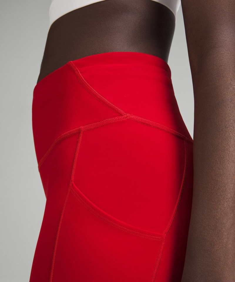 Leggins Lululemon Fast and Free High-Rise 25” Pockets Updated Mujer Rojas Oscuro Chile | 935FBRSGP