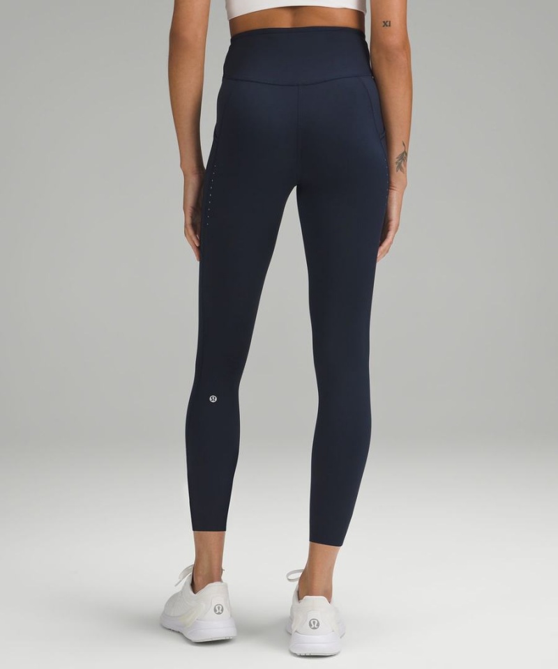 Leggins Lululemon Fast and Free High-Rise 25” Pockets Updated Mujer Azul Marino Chile | 532KGEZPA