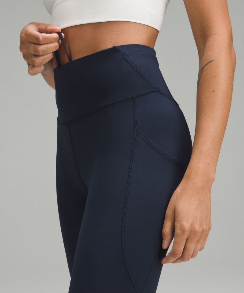 Leggins Lululemon Fast and Free High-Rise 25” Pockets Updated Mujer Azul Marino Chile | 532KGEZPA