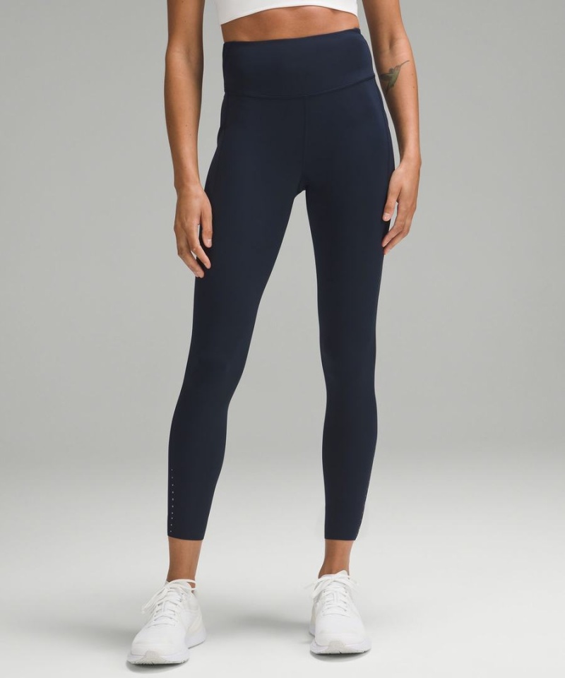 Leggins Lululemon Fast and Free High-Rise 25” Pockets Updated Mujer Azul Marino Chile | 532KGEZPA