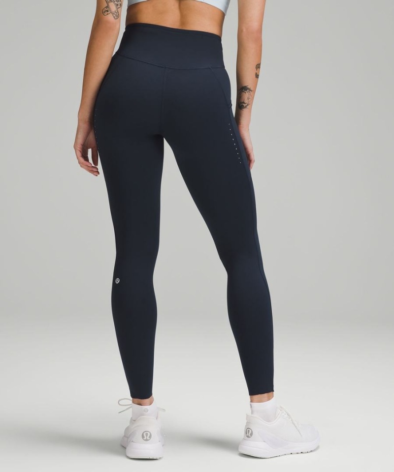 Leggins Lululemon Fast and Free High-Rise 28” Pockets Updated Mujer Azul Marino Chile | 510IWYABV