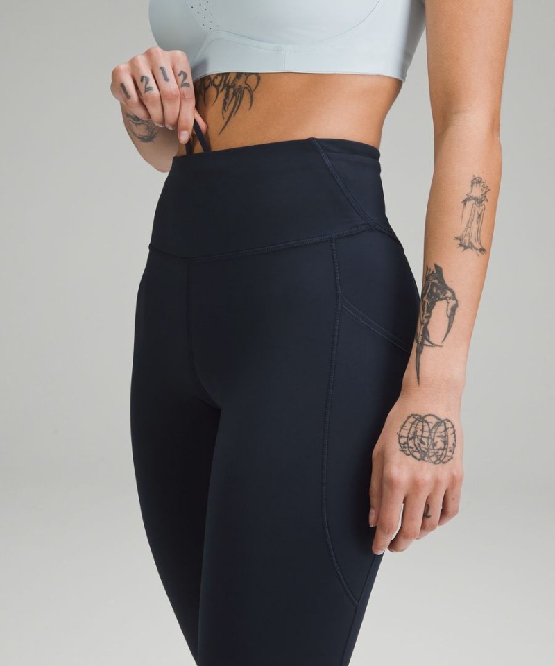 Leggins Lululemon Fast and Free High-Rise 28” Pockets Updated Mujer Azul Marino Chile | 510IWYABV