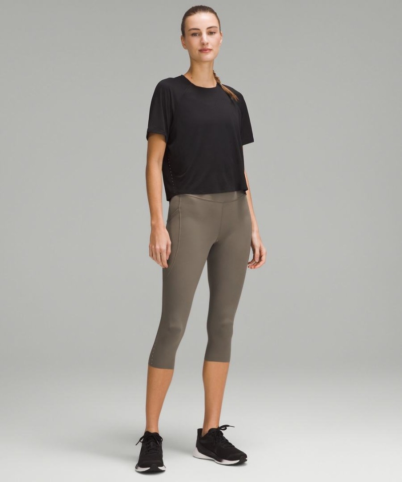 Leggins Lululemon Fast and Free High-Rise Crop with Pockets 19 Mujer Gris Chile | 471YPOZFH