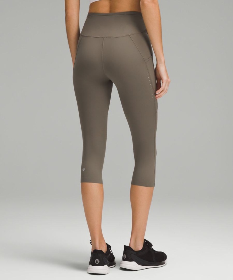 Leggins Lululemon Fast and Free High-Rise Crop with Pockets 19 Mujer Gris Chile | 471YPOZFH