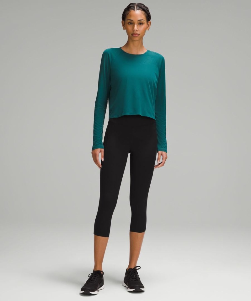 Leggins Lululemon Fast and Free High-Rise Crop with Pockets 19 Mujer Negras Chile | 247GXFJDS