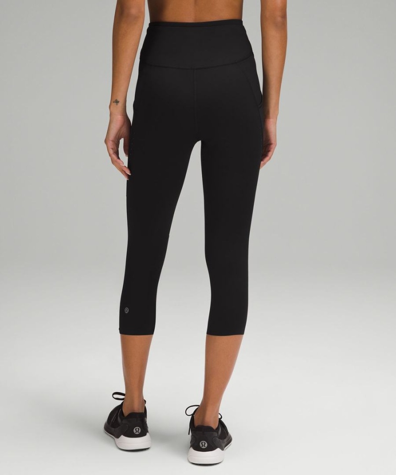 Leggins Lululemon Fast and Free High-Rise Crop with Pockets 19 Mujer Negras Chile | 247GXFJDS