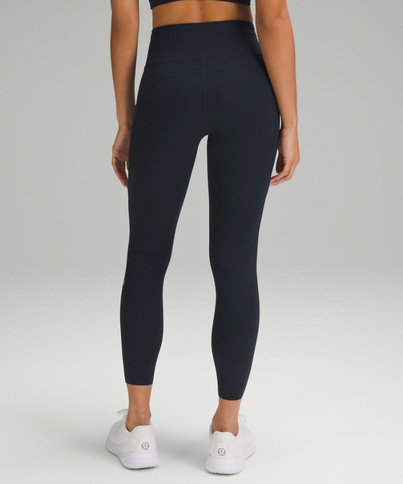 Leggins Lululemon Fast and Free High-Rise 25” Mujer Azul Marino Chile | 385JKPWIZ