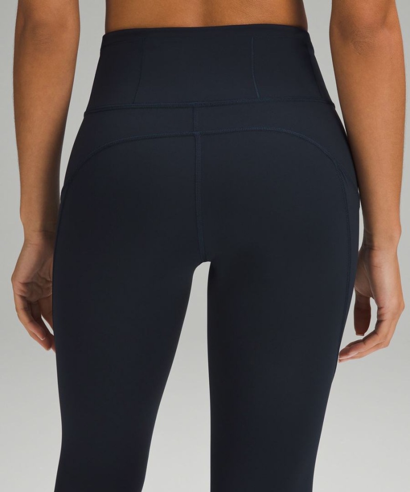 Leggins Lululemon Fast and Free High-Rise 25” Mujer Azul Marino Chile | 385JKPWIZ