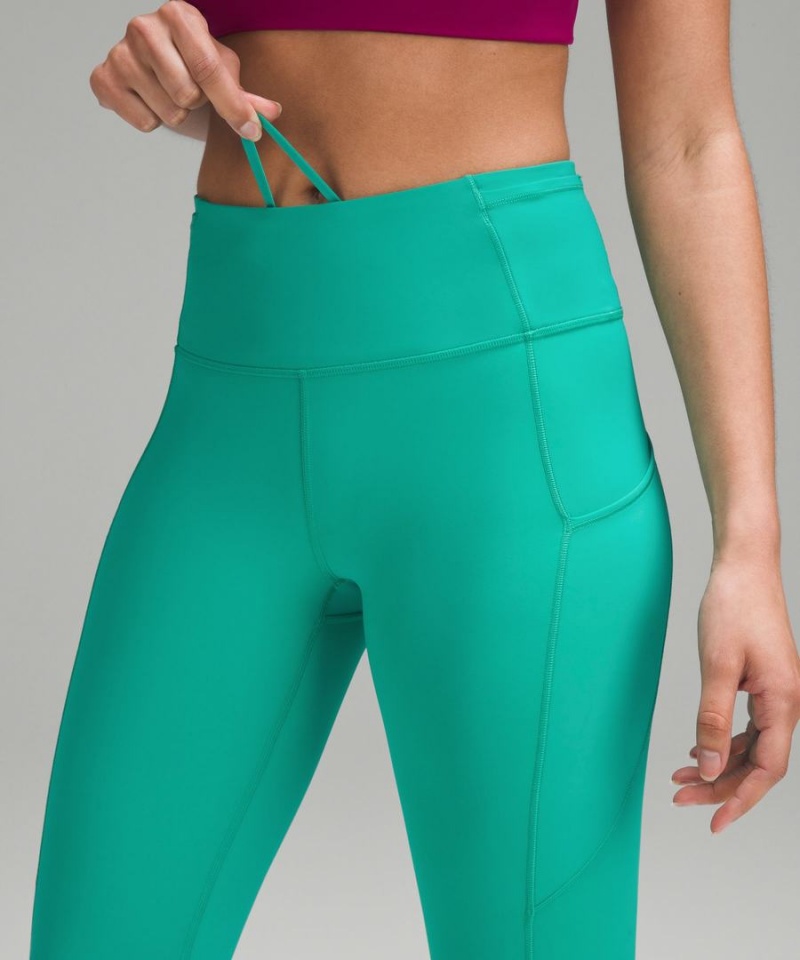Leggins Lululemon Fast and Free High-Rise 25” Mujer Verde Chile | 284VRWCEF