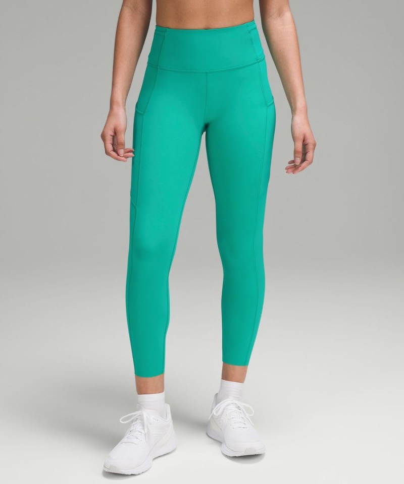 Leggins Lululemon Fast and Free High-Rise 25” Mujer Verde Chile | 284VRWCEF