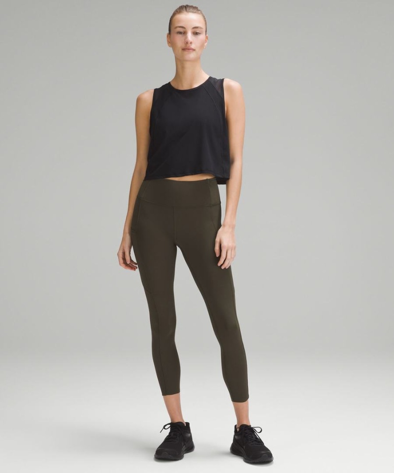 Leggins Lululemon Fast and Free High-Rise 25” Mujer Verde Oliva Oscuro Chile | 731YGRZOJ