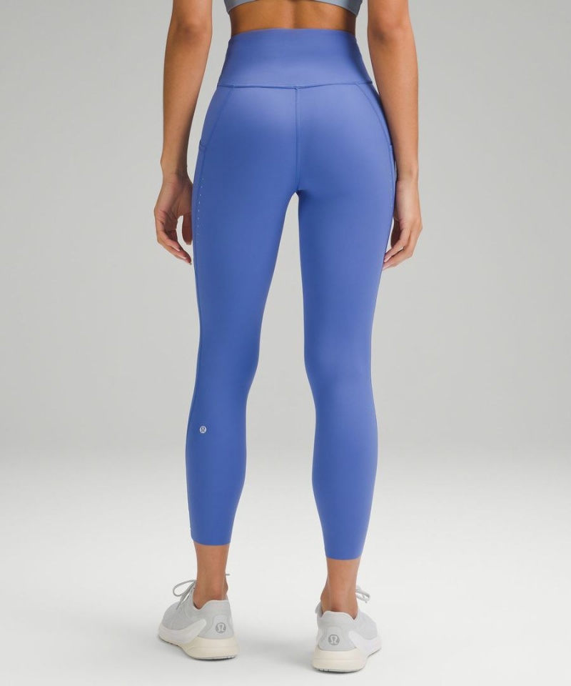 Leggins Lululemon Fast and Free High-Rise 25” Pockets Updated Mujer Indigo Chile | 684DFHQSX
