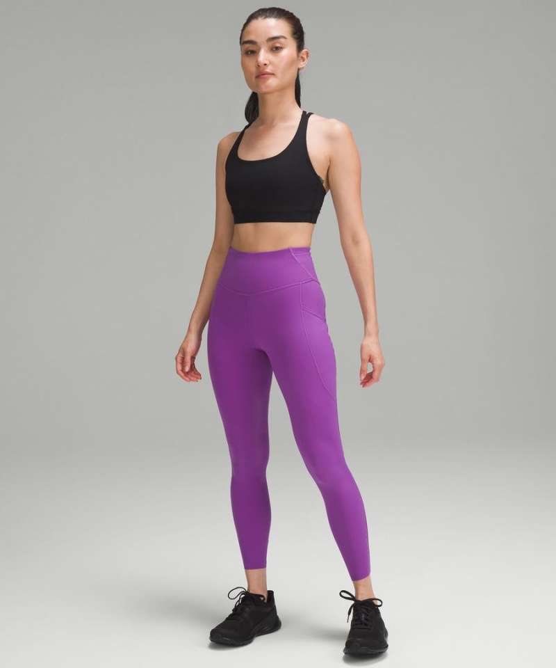 Leggins Lululemon Fast and Free High-Rise 25” Pockets Updated Mujer Moradas Chile | 497YVWNHI
