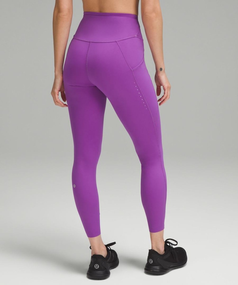 Leggins Lululemon Fast and Free High-Rise 25” Pockets Updated Mujer Moradas Chile | 497YVWNHI