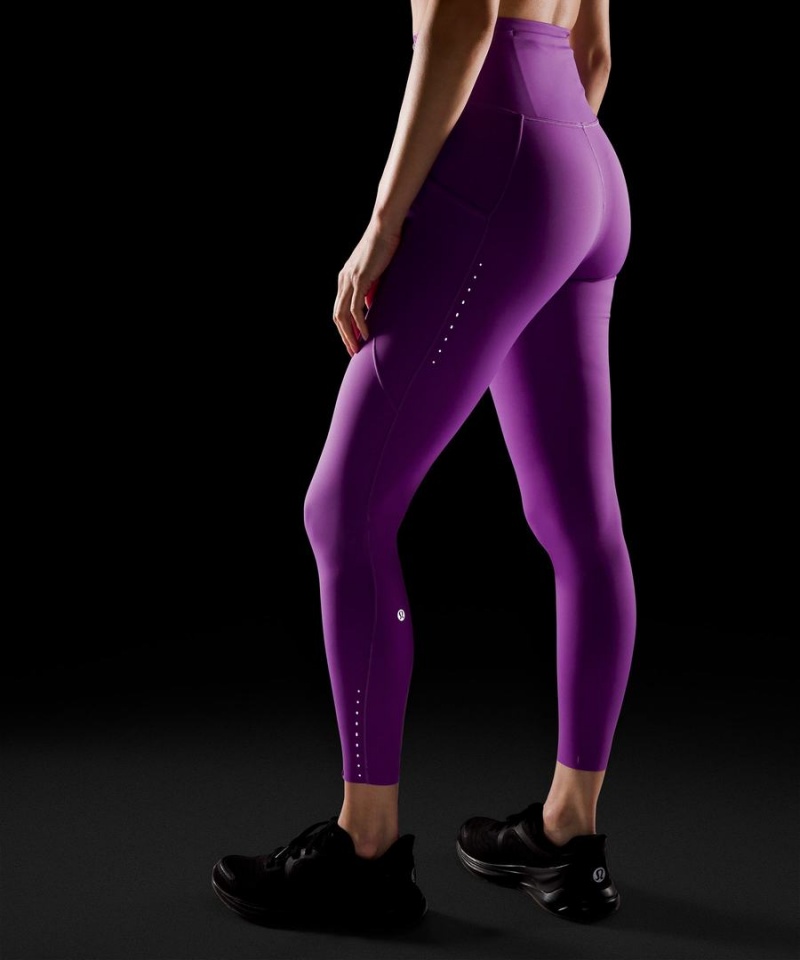 Leggins Lululemon Fast and Free High-Rise 25” Pockets Updated Mujer Moradas Chile | 497YVWNHI