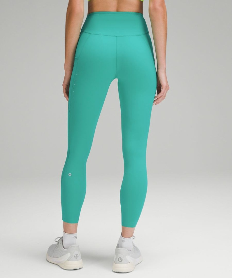Leggins Lululemon Fast and Free High-Rise 25” Pockets Updated Mujer Verde Chile | 317YXBMVE