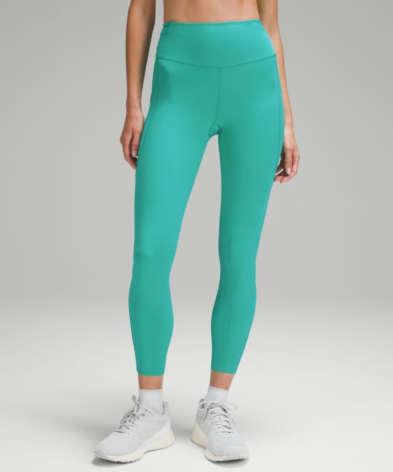 Leggins Lululemon Fast and Free High-Rise 25” Pockets Updated Mujer Verde Chile | 317YXBMVE