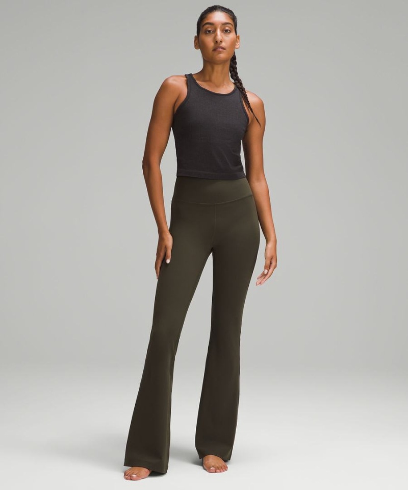 Leggins Lululemon Groove Super-High-Rise Flared Nulu Regular Mujer Verde Oliva Oscuro Chile | 073WTRKHY