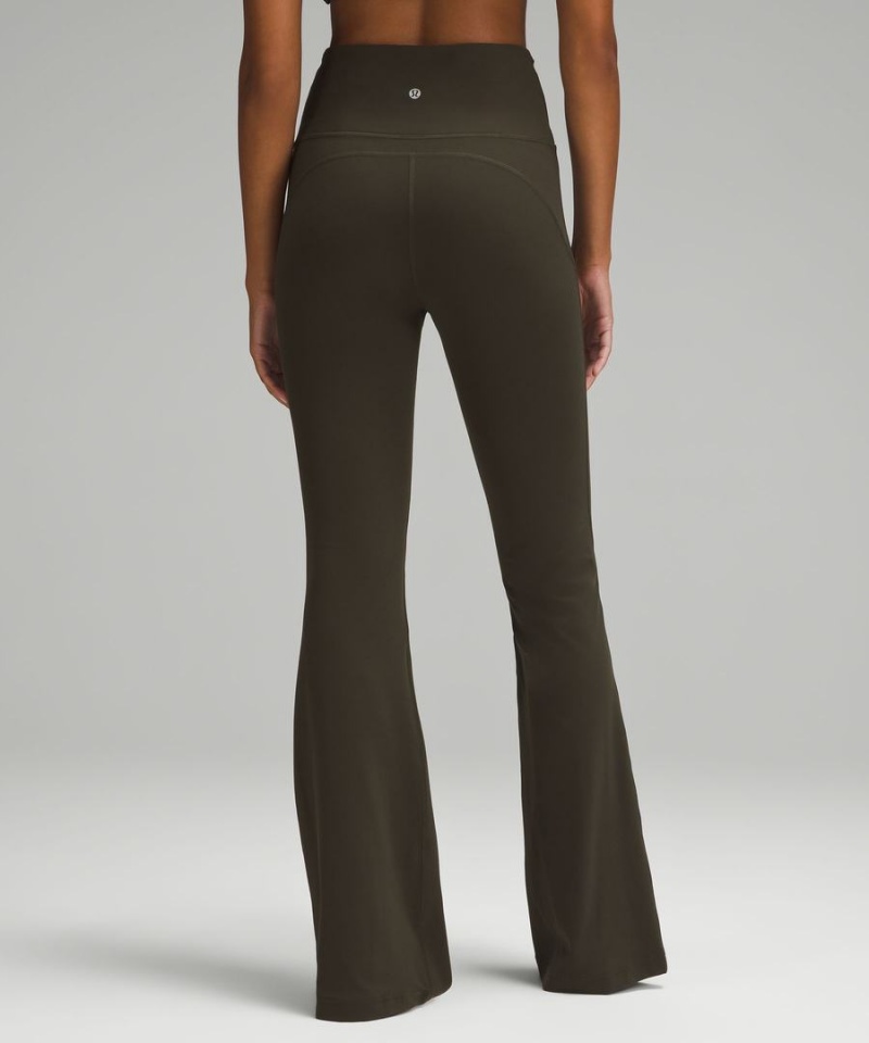 Leggins Lululemon Groove Super-High-Rise Flared Nulu Regular Mujer Verde Oliva Oscuro Chile | 073WTRKHY
