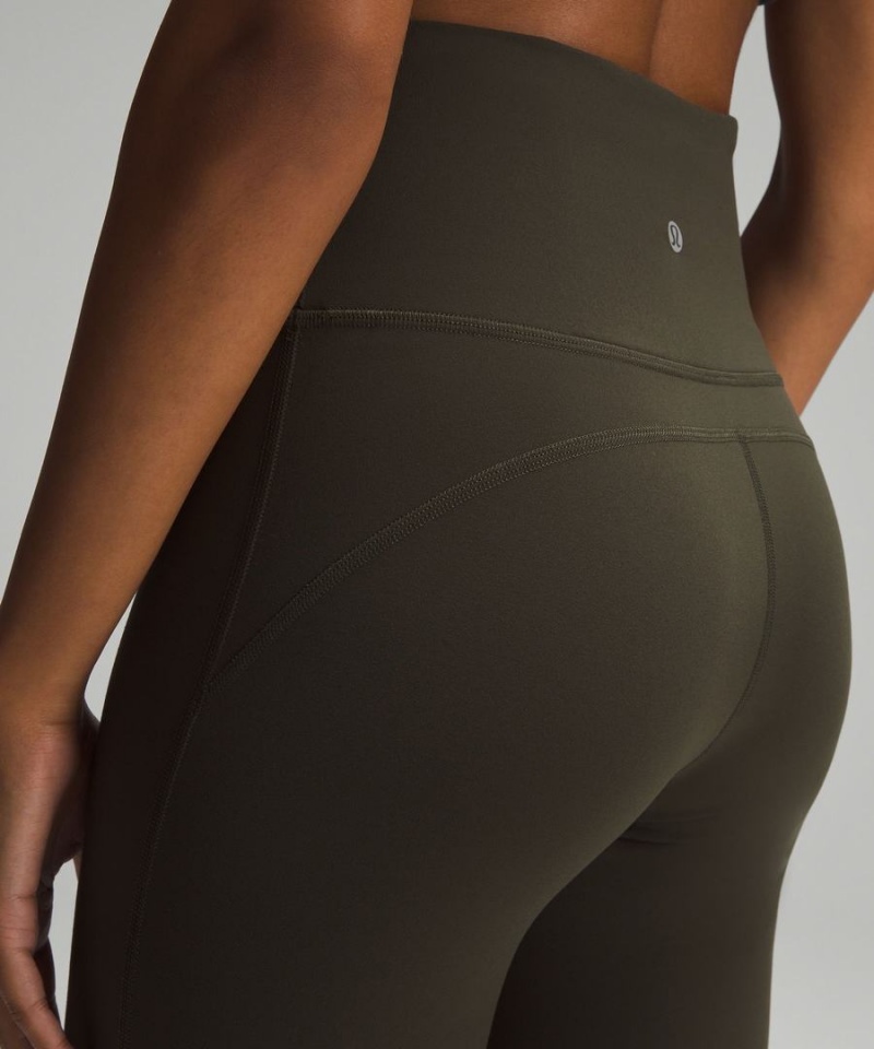 Leggins Lululemon Groove Super-High-Rise Flared Nulu Regular Mujer Verde Oliva Oscuro Chile | 073WTRKHY
